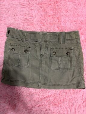 Abercrombie & Fitch Tan Mini Skirt with Buttoned Pockets